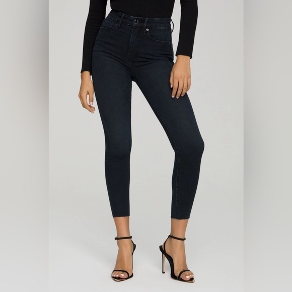 New NWT | GOOD WAIST CROP RAW HEM WITH POWER STRETCH | Ankle Cropped Denim Jeans - Picture 2 of 11